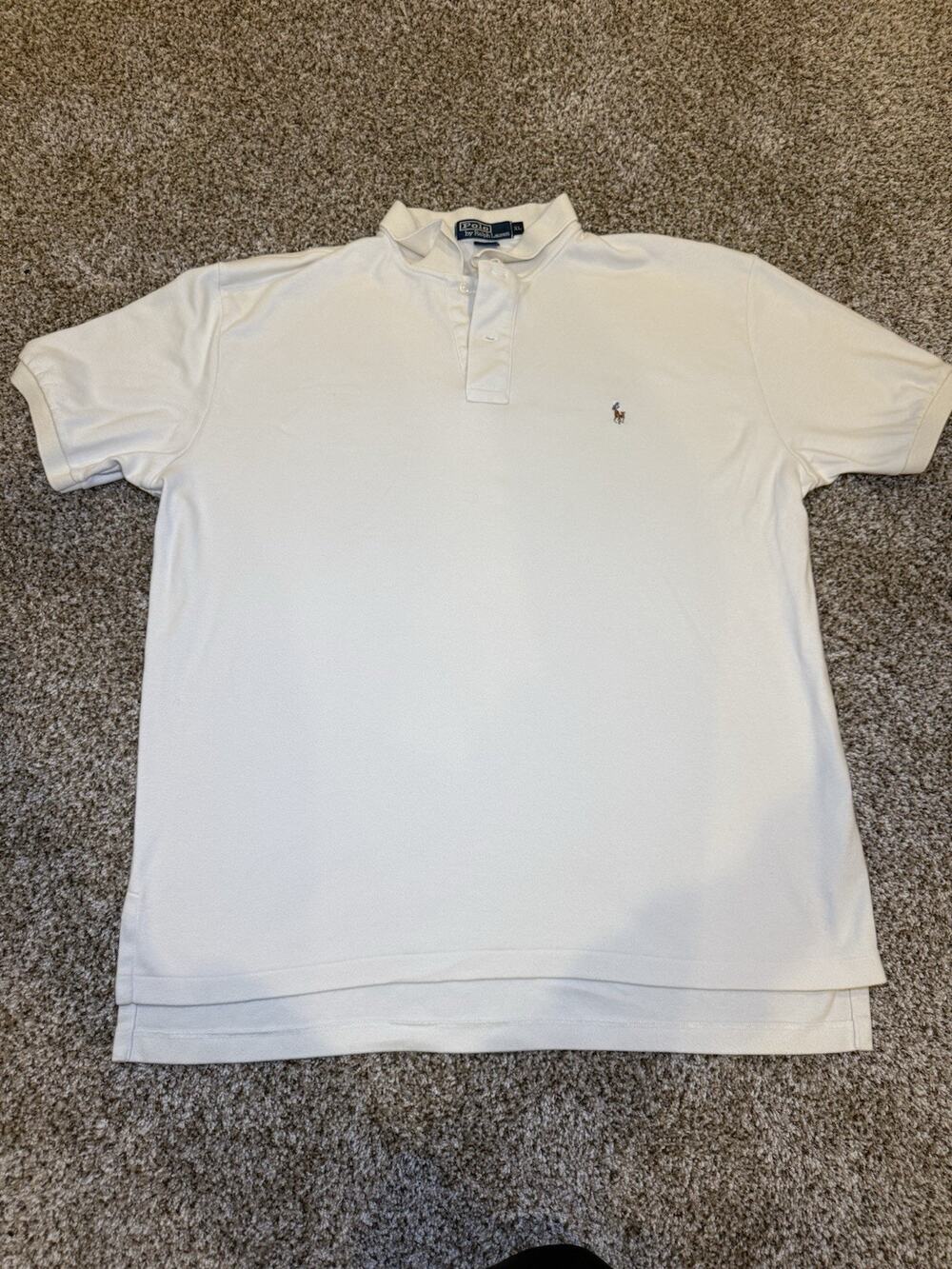 Polo Ralph Lauren Men’s XL Cream Ivory Short Sleeve Polo Shirt Pony Logo
